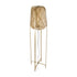 GloboStar® MEILANI 02301 Boho Επιδαπέδιο Φωτιστικό Μονόφωτο 1 x E27 AC220-240V IP20 - Φ40 x Υ150cm - Χρυσό Μεταλλικό με Μπεζ Ξύλινο Ρατάν Πλέγμα - 5 Χρόνια Εγγύηση - ledmania.gr