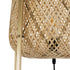 GloboStar® MEILANI 02301 Boho Επιδαπέδιο Φωτιστικό Μονόφωτο 1 x E27 AC220-240V IP20 - Φ40 x Υ150cm - Χρυσό Μεταλλικό με Μπεζ Ξύλινο Ρατάν Πλέγμα - 5 Χρόνια Εγγύηση - ledmania.gr
