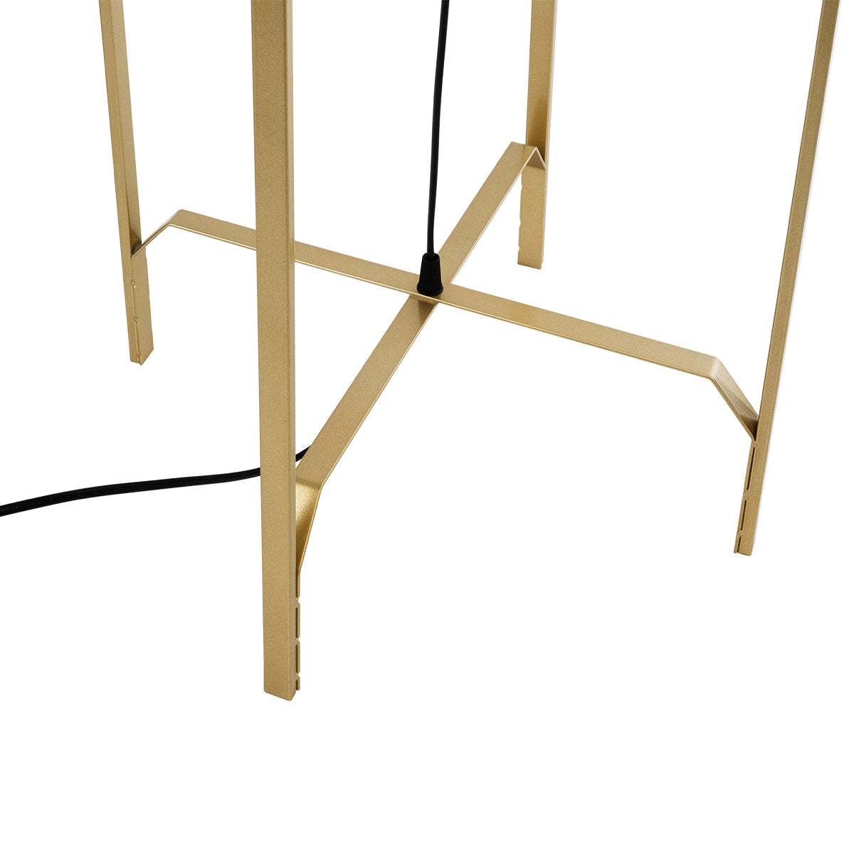 GloboStar® MEILANI 02301 Boho Επιδαπέδιο Φωτιστικό Μονόφωτο 1 x E27 AC220-240V IP20 - Φ40 x Υ150cm - Χρυσό Μεταλλικό με Μπεζ Ξύλινο Ρατάν Πλέγμα - 5 Χρόνια Εγγύηση - ledmania.gr
