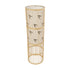 GloboStar® FALKLAND 02307 Boho Επιδαπέδιο Φωτιστικό Μονόφωτο 1 x E27 AC220-240V IP20 - Φ30 x Υ100cm - Λευκό Υφασμάτινο με Μάυρες Λεπτομέρειες και Μπεζ Ξύλινο Μπαμπού Πλέγμα - 5 Χρόνια Εγγύηση - ledmania.gr