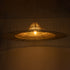 GloboStar® PALERMO 02311 Boho Κρεμαστό Φωτιστικό Οροφής Μονόφωτο 1 x E27 AC220-240V IP20 - Φ160 x Υ45cm - Μπεζ Ξύλινο Μπαμπού Πλέγμα - 5 Χρόνια Εγγύηση - ledmania.gr