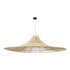 GloboStar® PALERMO 02311 Boho Κρεμαστό Φωτιστικό Οροφής Μονόφωτο 1 x E27 AC220-240V IP20 - Φ160 x Υ45cm - Μπεζ Ξύλινο Μπαμπού Πλέγμα - 5 Χρόνια Εγγύηση - ledmania.gr