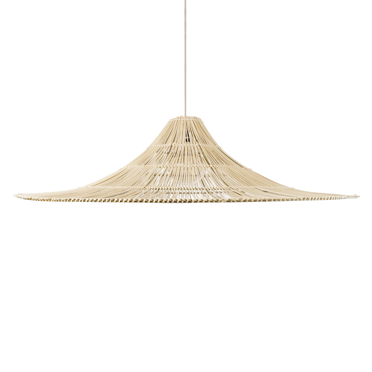 GloboStar® PALERMO 02311 Boho Κρεμαστό Φωτιστικό Οροφής Μονόφωτο 1 x E27 AC220-240V IP20 - Φ160 x Υ45cm - Μπεζ Ξύλινο Μπαμπού Πλέγμα - 5 Χρόνια Εγγύηση - ledmania.gr