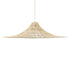GloboStar® PALERMO 02311 Boho Κρεμαστό Φωτιστικό Οροφής Μονόφωτο 1 x E27 AC220-240V IP20 - Φ160 x Υ45cm - Μπεζ Ξύλινο Μπαμπού Πλέγμα - 5 Χρόνια Εγγύηση - ledmania.gr