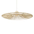 GloboStar® PALERMO 02311 Boho Κρεμαστό Φωτιστικό Οροφής Μονόφωτο 1 x E27 AC220-240V IP20 - Φ160 x Υ45cm - Μπεζ Ξύλινο Μπαμπού Πλέγμα - 5 Χρόνια Εγγύηση - ledmania.gr