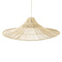 GloboStar® PALERMO 02311 Boho Κρεμαστό Φωτιστικό Οροφής Μονόφωτο 1 x E27 AC220-240V IP20 - Φ160 x Υ45cm - Μπεζ Ξύλινο Μπαμπού Πλέγμα - 5 Χρόνια Εγγύηση - ledmania.gr