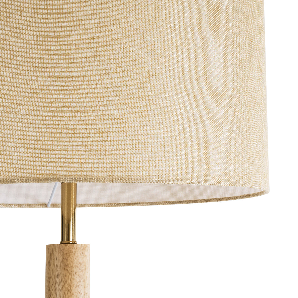 GloboStar® BERKBAY 02318 Boho Επιδαπέδιο Φωτιστικό Μονόφωτο 1 x E27 AC220-240V IP20 - Φ50 x Υ150cm - Μπεζ Ξύλινο με Μπεζ Υφασμάτινο Καπέλο - 5 Χρόνια Εγγύηση - ledmania.gr