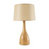 GloboStar® BERKBAY 02319 Boho Επιτραπέζιο Φωτιστικό Μονόφωτο 1 x E27 AC220-240V IP20 - Φ32 x Υ55cm - Μπεζ Ξύλινο με Μπεζ Υφασμάτινο Καπέλο - 5 Χρόνια Εγγύηση - ledmania.gr