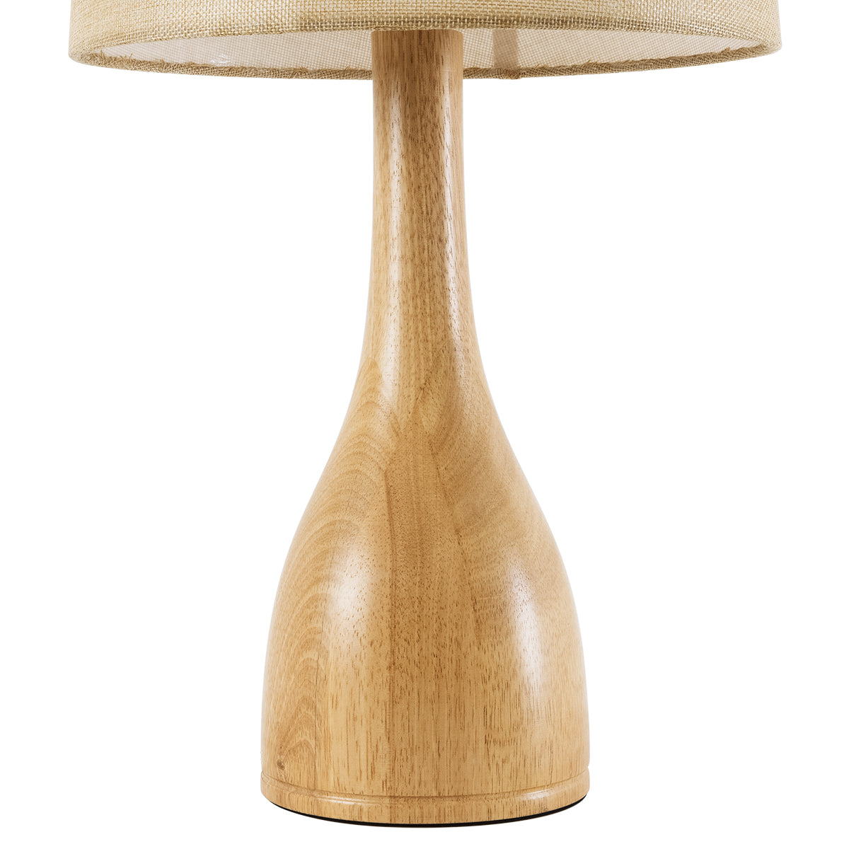 GloboStar® BERKBAY 02319 Boho Επιτραπέζιο Φωτιστικό Μονόφωτο 1 x E27 AC220-240V IP20 - Φ32 x Υ55cm - Μπεζ Ξύλινο με Μπεζ Υφασμάτινο Καπέλο - 5 Χρόνια Εγγύηση - ledmania.gr