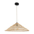 GloboStar® KAIA 02346 Boho Κρεμαστό Φωτιστικό Οροφής Μονόφωτο 1 x E27 AC220-240V IP20 - Φ60 x Υ20cm - Μπεζ Ξύλινο Μπαμπού Πλέγμα Καμπάνα - 5 Χρόνια Εγγύηση - ledmania.gr