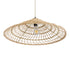 GloboStar® KAIA 02346 Boho Κρεμαστό Φωτιστικό Οροφής Μονόφωτο 1 x E27 AC220-240V IP20 - Φ60 x Υ20cm - Μπεζ Ξύλινο Μπαμπού Πλέγμα Καμπάνα - 5 Χρόνια Εγγύηση - ledmania.gr
