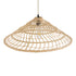 GloboStar® KAIA 02346 Boho Κρεμαστό Φωτιστικό Οροφής Μονόφωτο 1 x E27 AC220-240V IP20 - Φ60 x Υ20cm - Μπεζ Ξύλινο Μπαμπού Πλέγμα Καμπάνα - 5 Χρόνια Εγγύηση - ledmania.gr