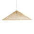 GloboStar® KAIA 02347 Boho Κρεμαστό Φωτιστικό Οροφής Μονόφωτο 1 x E27 AC220-240V IP20 - Φ80 x Υ26cm - Μπεζ Ξύλινο Μπαμπού Πλέγμα Καμπάνα - 5 Χρόνια Εγγύηση - ledmania.gr
