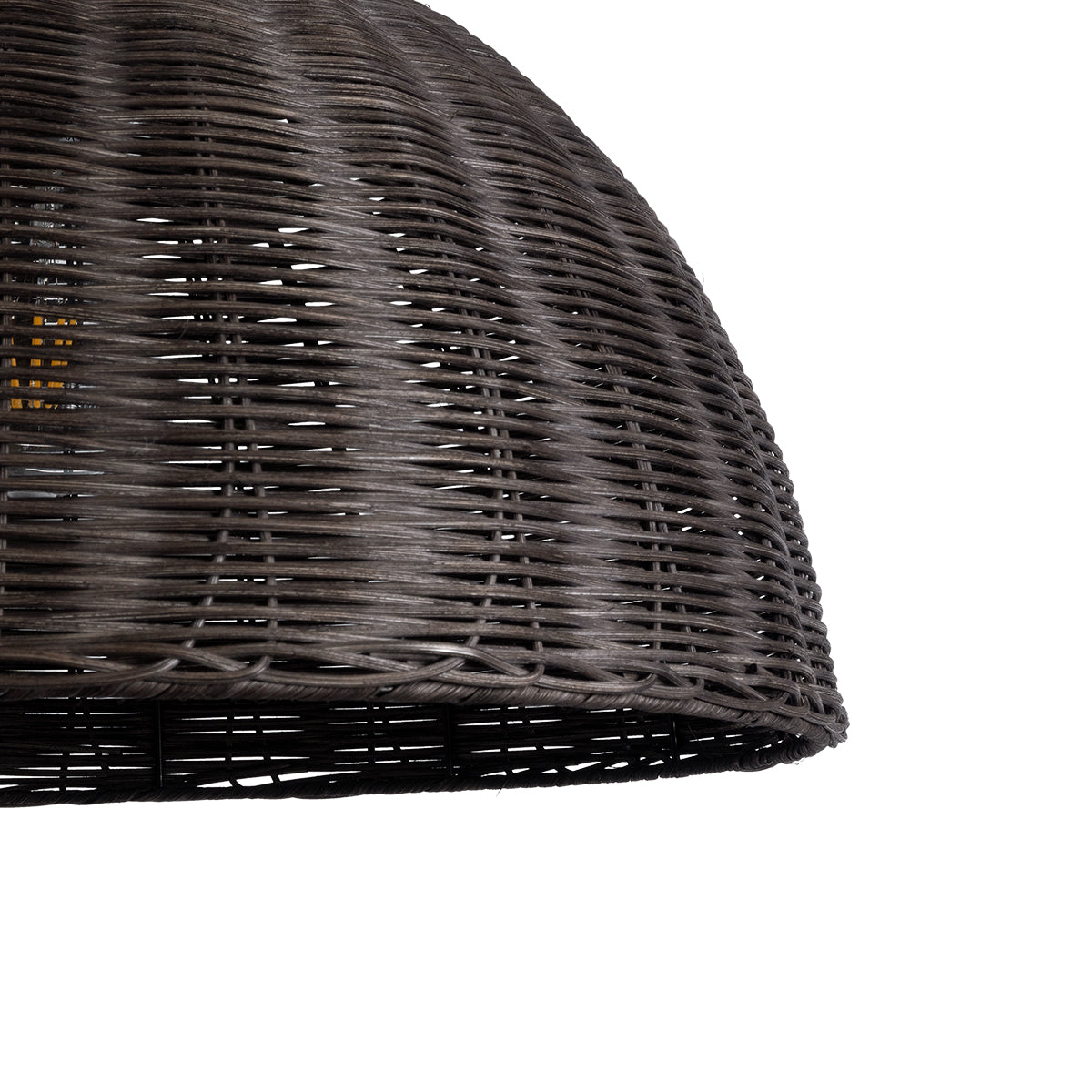 GloboStar® MONTANA 02381 Boho Κρεμαστό Φωτιστικό Οροφής Μονόφωτο 1 x E27 AC220-240V IP20 - Φ50 x Υ25cm - Σκούρο Καφέ Μπαμπού Πλέγμα Καμπάνα - 5 Χρόνια Εγγύηση - ledmania.gr