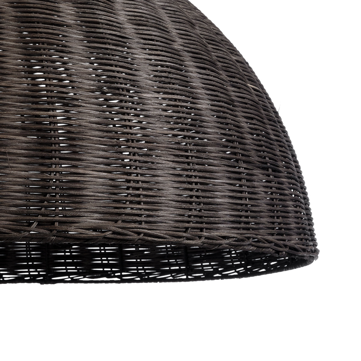 GloboStar® MONTANA 02382 Boho Κρεμαστό Φωτιστικό Οροφής Μονόφωτο 1 x E27 AC220-240V IP20 - Φ80 x Υ40cm - Σκούρο Καφέ Μπαμπού Πλέγμα Καμπάνα - 5 Χρόνια Εγγύηση - ledmania.gr