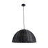 GloboStar® MONTANA 02383 Boho Κρεμαστό Φωτιστικό Οροφής Μονόφωτο 1 x E27 AC220-240V IP20 - Φ50 x Υ25cm - Μαύρο Μπαμπού Πλέγμα Καμπάνα - 5 Χρόνια Εγγύηση - ledmania.gr