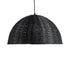 GloboStar® MONTANA 02383 Boho Κρεμαστό Φωτιστικό Οροφής Μονόφωτο 1 x E27 AC220-240V IP20 - Φ50 x Υ25cm - Μαύρο Μπαμπού Πλέγμα Καμπάνα - 5 Χρόνια Εγγύηση - ledmania.gr