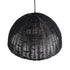 GloboStar® MONTANA 02383 Boho Κρεμαστό Φωτιστικό Οροφής Μονόφωτο 1 x E27 AC220-240V IP20 - Φ50 x Υ25cm - Μαύρο Μπαμπού Πλέγμα Καμπάνα - 5 Χρόνια Εγγύηση - ledmania.gr