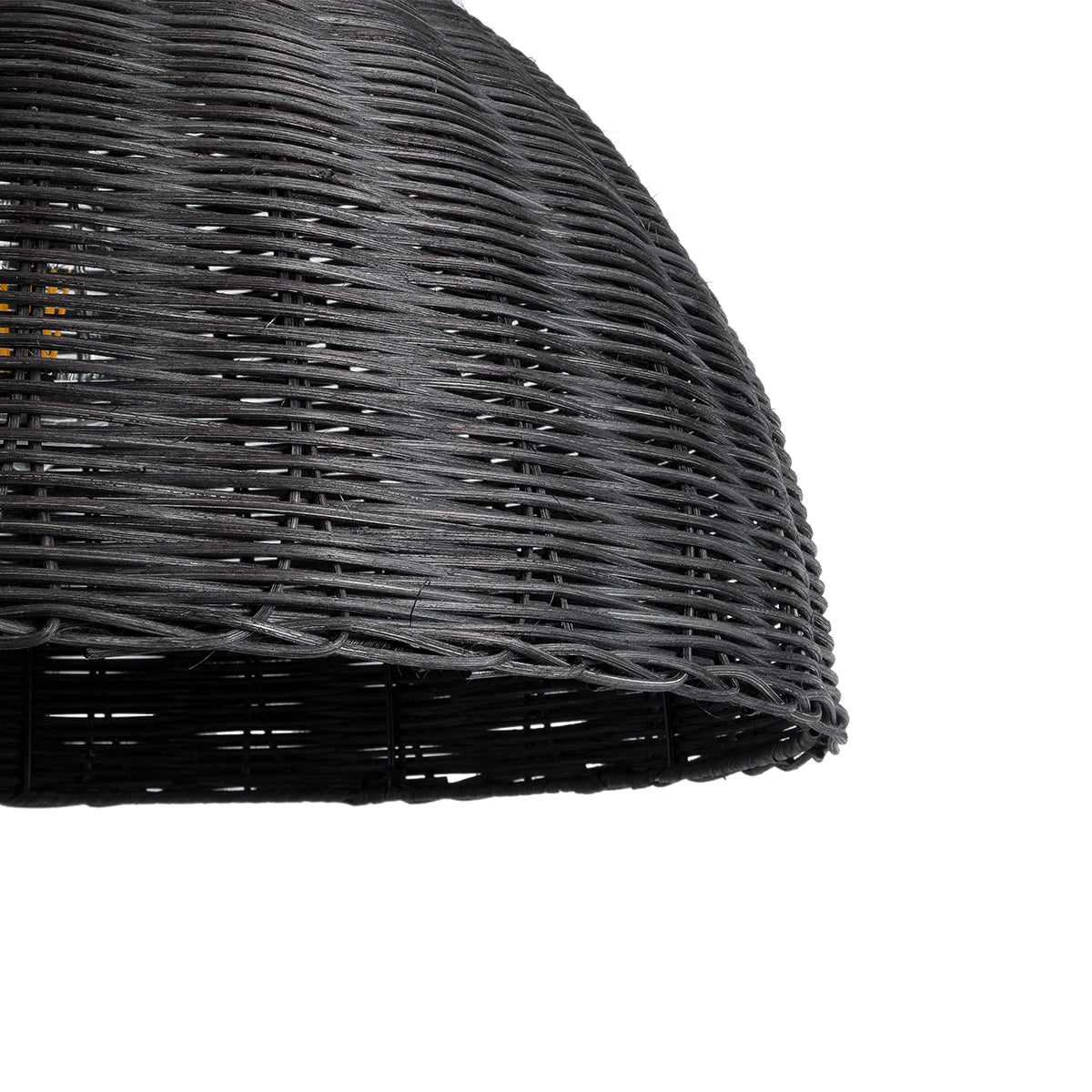 GloboStar® MONTANA 02383 Boho Κρεμαστό Φωτιστικό Οροφής Μονόφωτο 1 x E27 AC220-240V IP20 - Φ50 x Υ25cm - Μαύρο Μπαμπού Πλέγμα Καμπάνα - 5 Χρόνια Εγγύηση - ledmania.gr