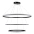 GloboStar® DIAMOND TRIO 61140-DECO Κρεμαστό Φωτιστικό Δαχτυλίδι-Κύκλος LED CCT 150W 18379lm 360° AC 220-240V - Εναλλαγή Φωτισμού μέσω Τηλεχειριστηρίου All In One Ψυχρό 6000k+Φυσικό 4500k+Θερμό 2700k Dimmable Φ60+80+100cm - Μαύρο - 3 Years Warranty - ledmania.gr