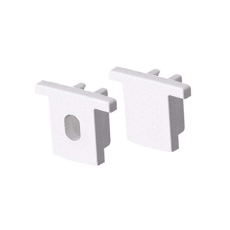 SET OF WHITE PLASTIC END CAPS FOR P160 1PC WITH HOLE & 1PC WITHOUT HOLE - ledmania.gr