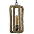 GloboStar® ELDORA 10001014 Vintage Industrial Κρεμαστό Φωτιστικό Οροφής Μονόφωτο Μαύρο Μεταλλικό με Μπεζ Σχοινί Φ13 x Y30cm - ledmania.gr