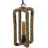 GloboStar® ELDORA 10001014 Vintage Industrial Κρεμαστό Φωτιστικό Οροφής Μονόφωτο Μαύρο Μεταλλικό με Μπεζ Σχοινί Φ13 x Y30cm - ledmania.gr