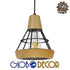 GloboStar® AKRON 10001133 Μοντέρνο Κρεμαστό Φωτιστικό Οροφής Μονόφωτο Μπεζ Ξύλινο με Μεταλλικό Πλέγμα Φ19 x Y22cm - ledmania.gr