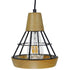 GloboStar® AKRON 10001133 Μοντέρνο Κρεμαστό Φωτιστικό Οροφής Μονόφωτο Μπεζ Ξύλινο με Μεταλλικό Πλέγμα Φ19 x Y22cm - ledmania.gr
