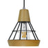 GloboStar® AKRON 10001133 Μοντέρνο Κρεμαστό Φωτιστικό Οροφής Μονόφωτο Μπεζ Ξύλινο με Μεταλλικό Πλέγμα Φ19 x Y22cm - ledmania.gr