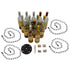 GloboStar® VINEYARD 10001139 Vintage Κρεμαστό Φωτιστικό Οροφής Πολύφωτο Μαύρο Μεταλλικό με Γυάλινα Μπουκάλια Πολυέλαιος Φ60 x Y20cm - ledmania.gr