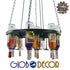 GloboStar® VINEYARD 10001139 Vintage Κρεμαστό Φωτιστικό Οροφής Πολύφωτο Μαύρο Μεταλλικό με Γυάλινα Μπουκάλια Πολυέλαιος Φ60 x Y20cm - ledmania.gr