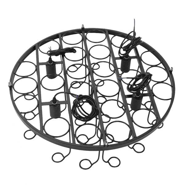 GloboStar® VINEYARD 10001139 Vintage Κρεμαστό Φωτιστικό Οροφής Πολύφωτο Μαύρο Μεταλλικό με Γυάλινα Μπουκάλια Πολυέλαιος Φ60 x Y20cm - ledmania.gr