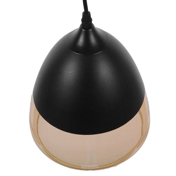 GloboStar® CONNOR 10001231 Vintage Κρεμαστό Φωτιστικό Οροφής Μονόφωτο Μαύρο Μεταλλικό με Γυαλί Καμπάνα Φ20 x Y21cm - ledmania.gr