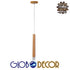 GloboStar® CALISTA 10001252 Μοντέρνο Κρεμαστό Φωτιστικό Οροφής Μονόφωτο 1 x LED με Ενσωματωμένο Φωτισμό LED 3000k Μπεζ Ξύλινο Μ10 x Π10 x Υ33cm - ledmania.gr