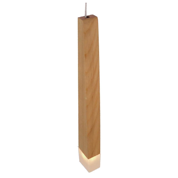 GloboStar® CALISTA 10001252 Μοντέρνο Κρεμαστό Φωτιστικό Οροφής Μονόφωτο 1 x LED με Ενσωματωμένο Φωτισμό LED 3000k Μπεζ Ξύλινο Μ10 x Π10 x Υ33cm - ledmania.gr