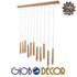 GloboStar® CALISTA 10001254 Μοντέρνο Κρεμαστό Φωτιστικό Οροφής Πολύφωτο με Ενσωματωμένο Φωτισμό LED 3000k Μπεζ Ξύλινο Μ120 x Π8 x Υ33cm - ledmania.gr