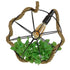 GloboStar® BRADLEY 10001328 Vintage Industrial Κρεμαστό Φωτιστικό Οροφής Μονόφωτο Πλέγμα με Μπεζ Σχοινί Φ33 x Υ33cm - ledmania.gr
