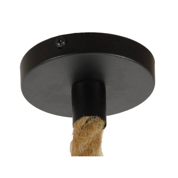 GloboStar® BRADLEY 10001329 Vintage Industrial Κρεμαστό Φωτιστικό Οροφής Μονόφωτο Πλέγμα με Μπεζ Σχοινί Φ42 x Υ42cm - ledmania.gr