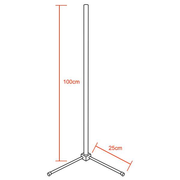 Μοντέρνο Minimal Επιδαπέδιο Μαύρο Φωτιστικό 100cm LED 16 Watt με Ασύρματο Χειριστήριο Αφής 2.4G RF & Dimmer CCT - Ψυχρό - Ημέρας - Θερμό GloboStar ALIEN Design GLOBO-100-10 - ledmania.gr