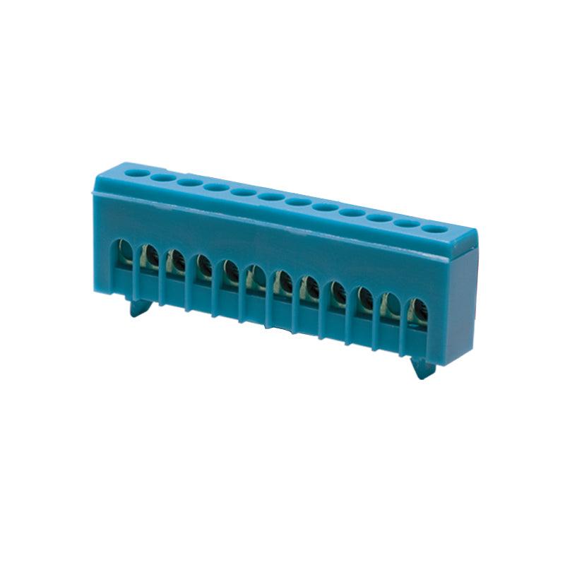 12 HOLES BLUE NEUTRAL TERMINAL FOR DIN RAIL - ledmania.gr
