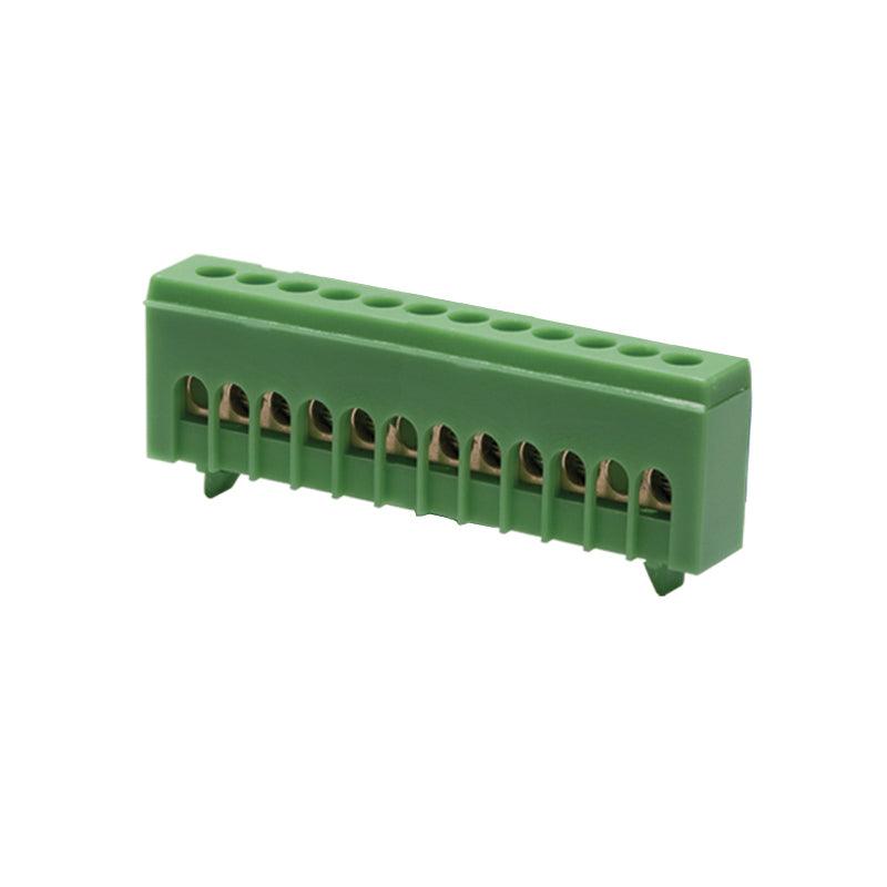12 HOLES GREEN GROUND TERMINAL FOR DIN RAIL - ledmania.gr