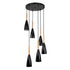 GloboStar® DILLON 00628 Μοντέρνο Κρεμαστό Φωτιστικό Οροφής Πολύφωτο Μαύρο Μεταλλικό Πλέγμα Φ52 x Υ130cm - ledmania.gr