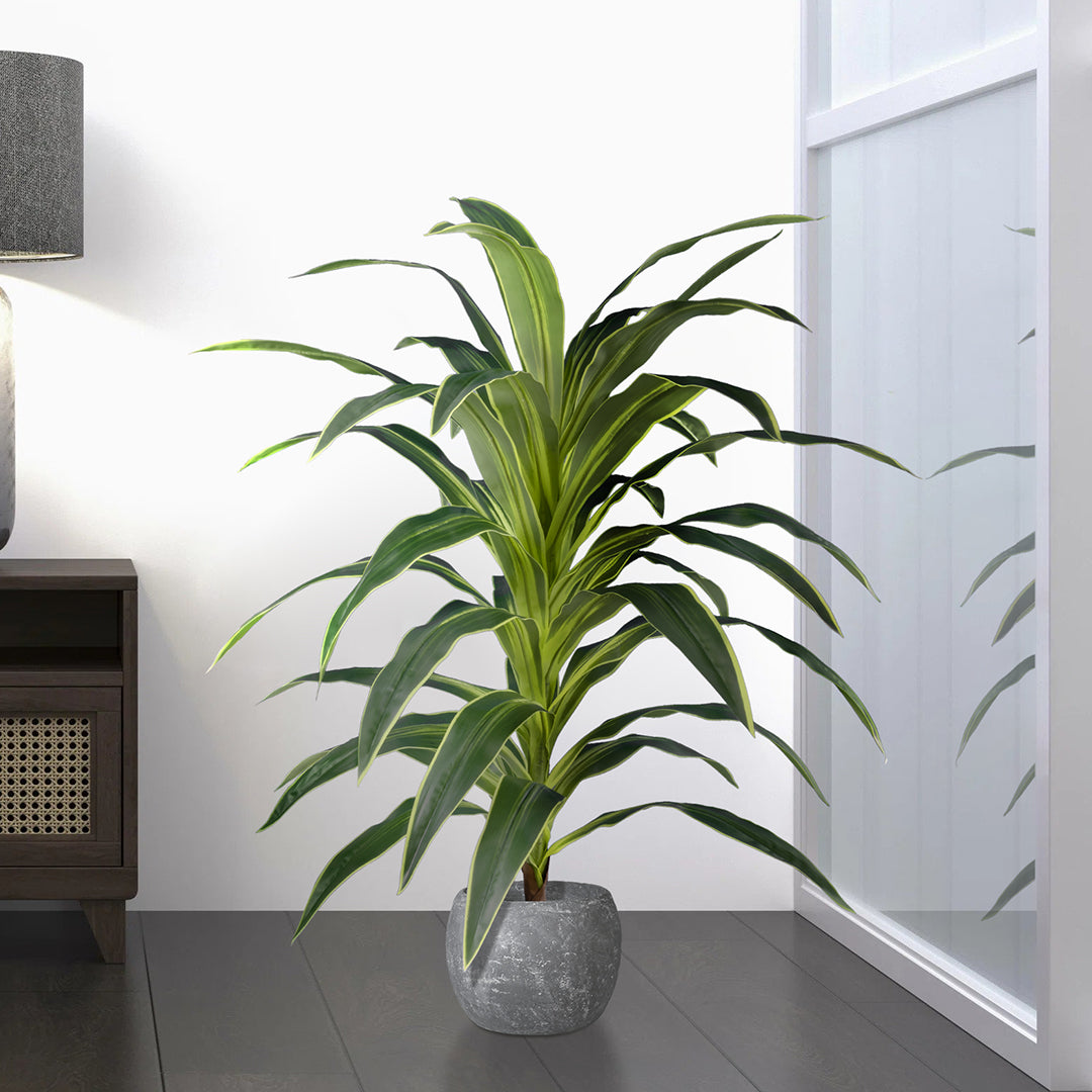 GloboStar® Artificial Garden BRAZILIAN IRON 20020 Τεχνητό Διακοσμητικό Φυτό Αρωματική Δράκαινα Υ140cm - ledmania.gr