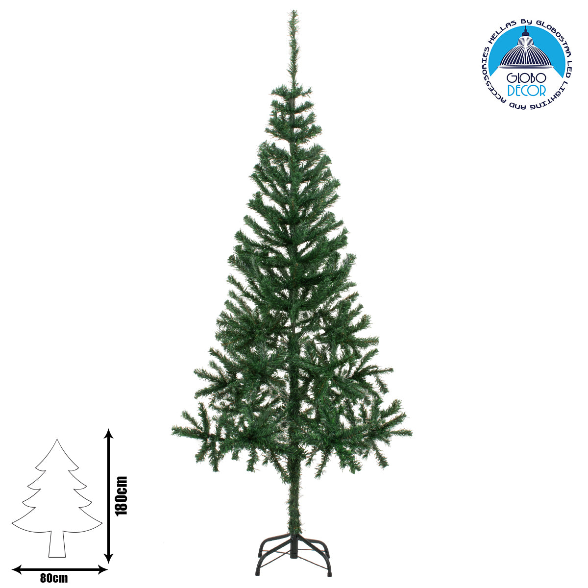GloboStar® Crazy Christmas Χριστουγεννιάτικο Δέντρο SantaClaus Φ80 x Υ180εκ Πράσινο με Μεταλλική Βάση - ledmania.gr