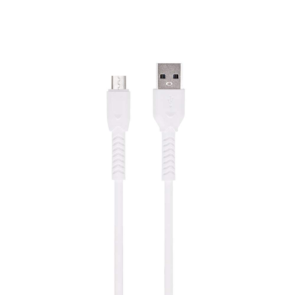 MAXLIFE MXUC-04 CABLE USB - MICROUSB 1M 3A WHITE - ledmania.gr
