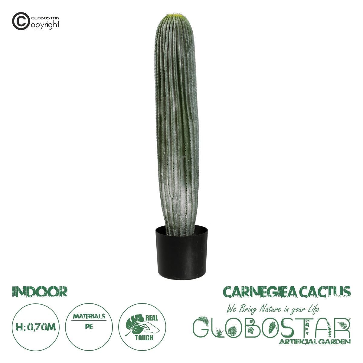 GloboStar® Artificial Garden CARNEGIEA CACTUS 20124 Τεχνητό Διακοσμητικό Φυτό Κάκτος Σαγκουάρο Υ70cm