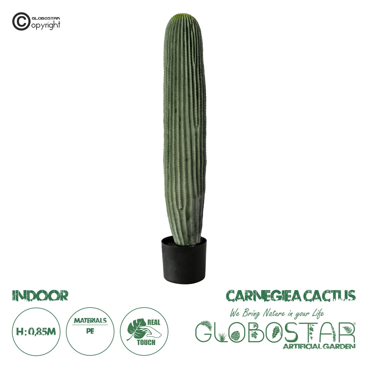 GloboStar® Artificial Garden CARNEGIEA CACTUS 20125 Τεχνητό Διακοσμητικό Φυτό Κάκτος Σαγκουάρο Υ85cm