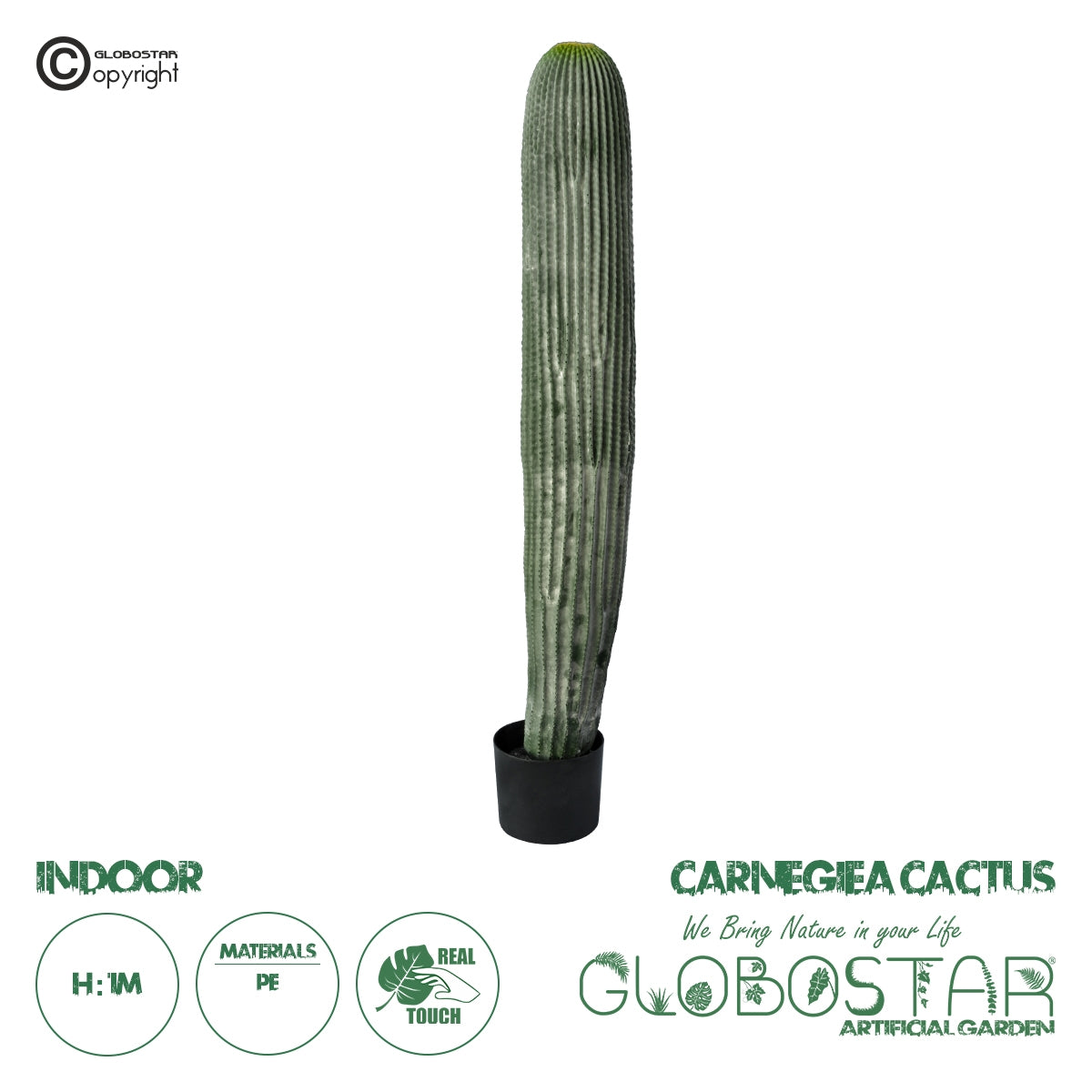 GloboStar® Artificial Garden CARNEGIEA CACTUS 20126 Τεχνητό Διακοσμητικό Φυτό Κάκτος Σαγκουάρο Υ100cm