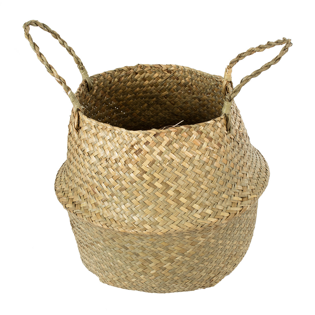 GloboStar® Artificial Garden IBIZA 20196 Διακοσμητικό Ψάθινο Καλάθι - Κασπώ Γλάστρα - Flower Pot  Μπεζ Π30cm x Υ35cm - ledmania.gr